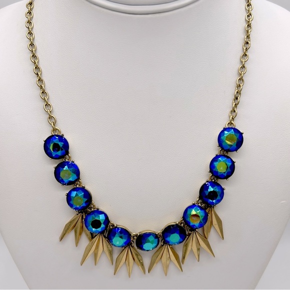 J. Crew Blue Aurora Borealis Dangle Necklace - Picture 1 of 3